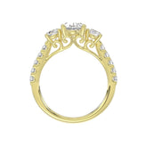 LADIES RING 2 1/2CT OVAL/ROUND DIAMOND 14K YELLOW GOLD (CENTER STONE OVAL DIAMOND 1 1/2CT )